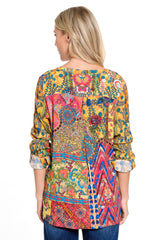 Embroidered Print Tunic - Women's - Spice Print