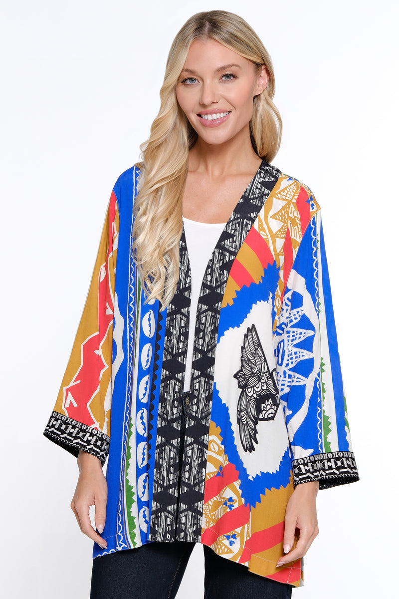 Print Kimono - Petite - Geo Multi