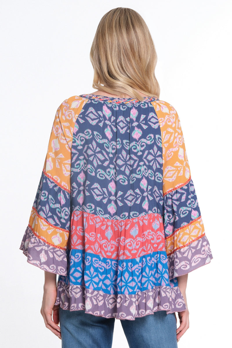 Embroidered Tiered Top - Multi