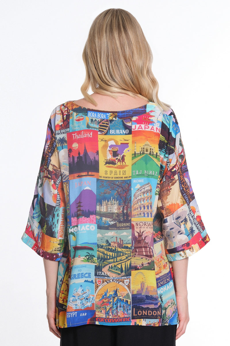 Oversized Postcard Top - Multi