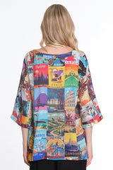 Oversized Postcard Top - Women's - Multi