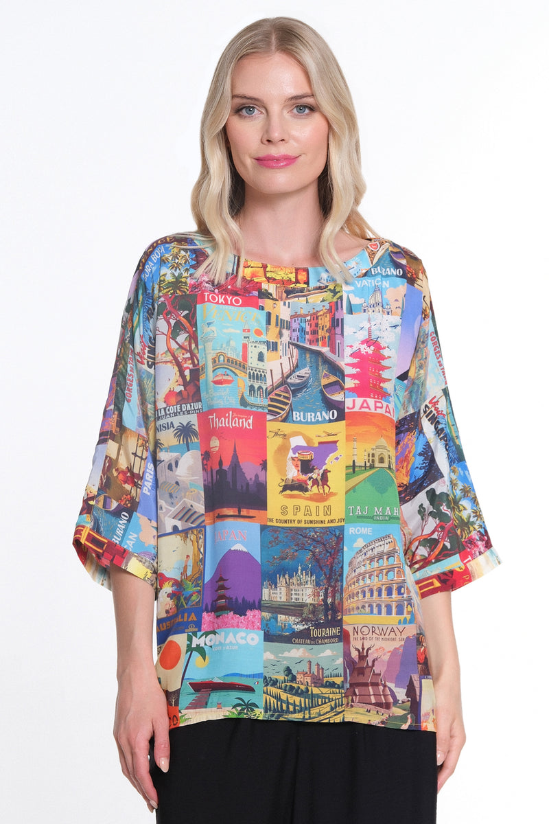 Oversized Postcard Top - Women's - Multi