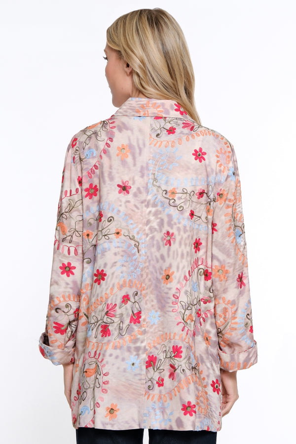 Embroidered Print Jacket - Multi