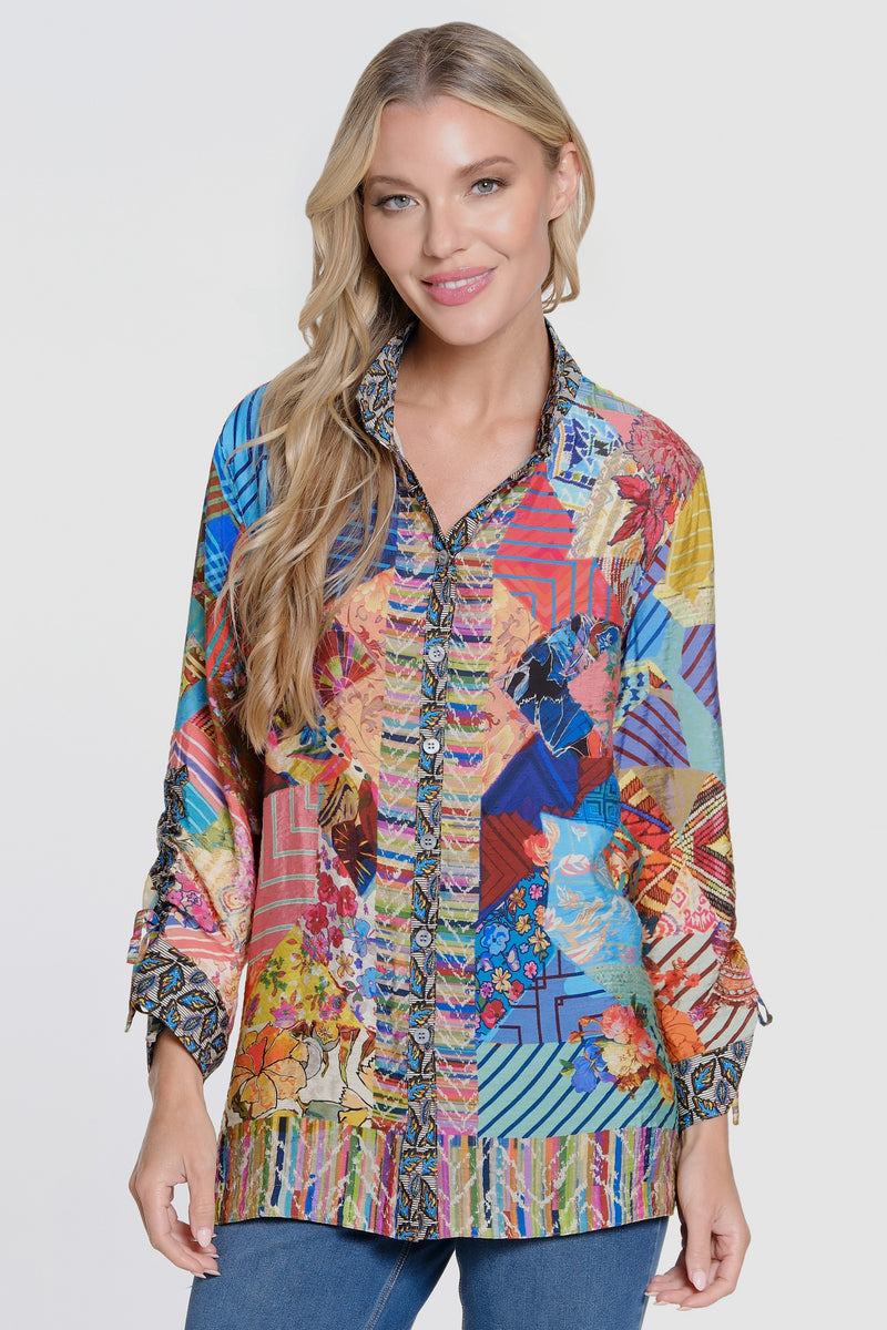 Wire Collar Blouse - Petite - Multi