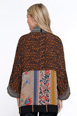 Embroidered Print Kimono - Women's - Skin Multi