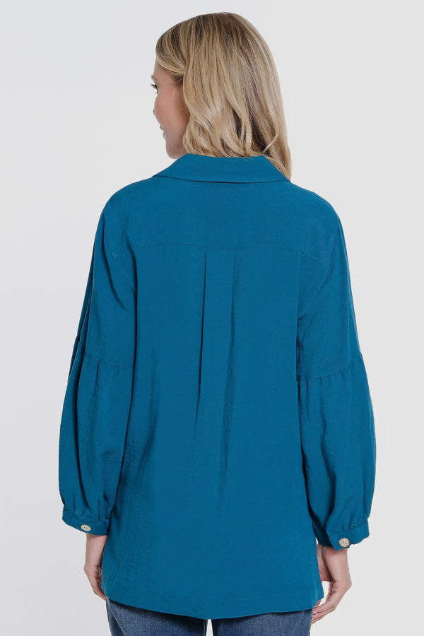 Button Up Tunic - Peacock