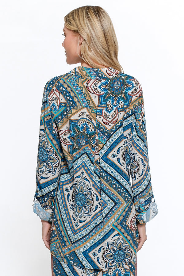 Mixed Print Blouse - Medallion Multi