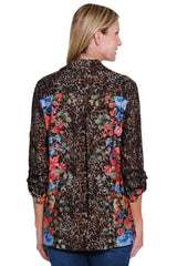 Printed Button-Front Top - Petite - Skin Multi