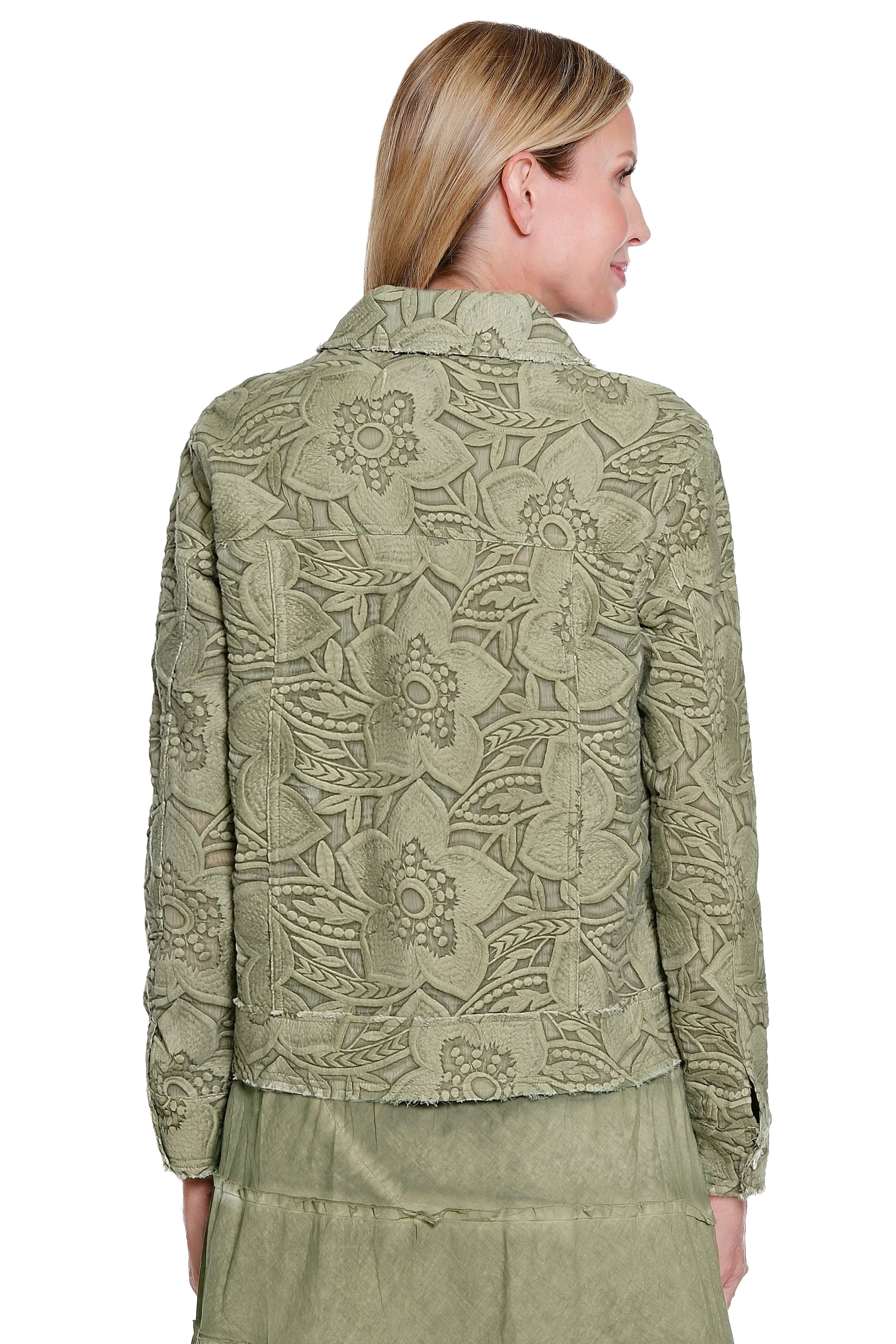 Floral Lace Jacket - Sage