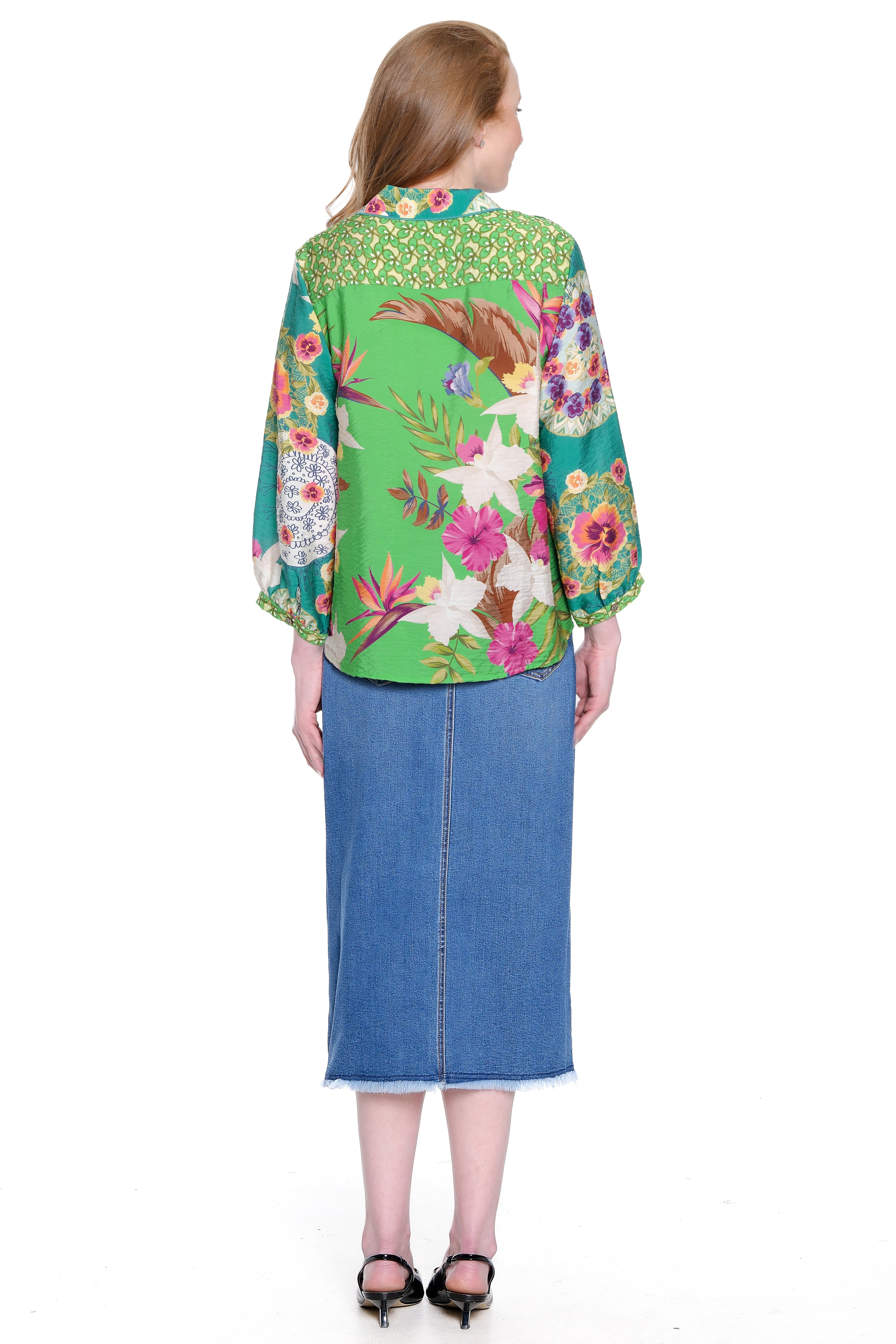 Denim Midi Skirt - Medium Denim