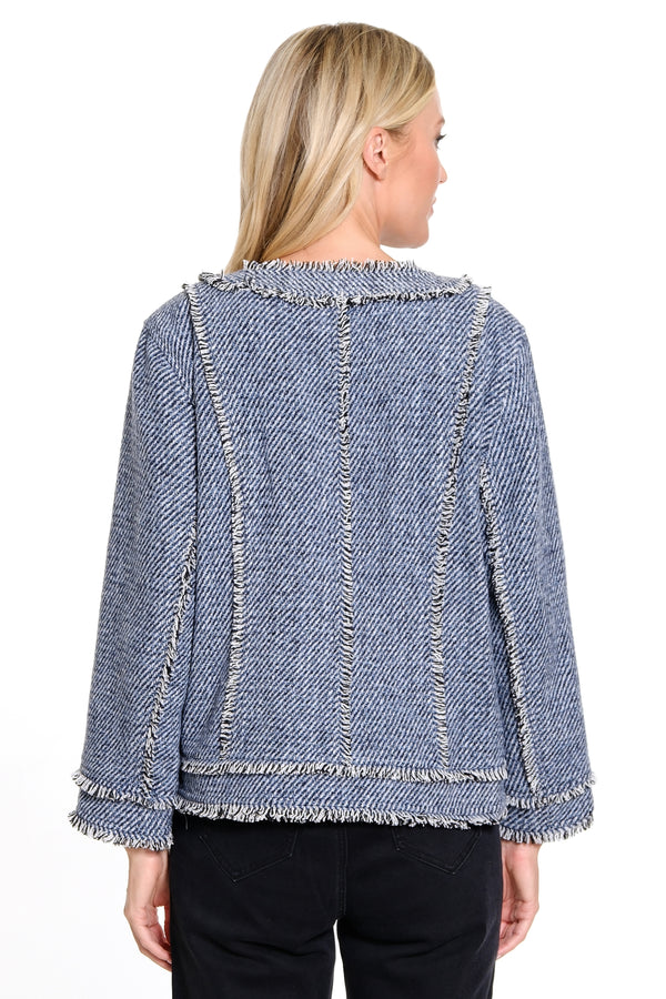 Button Front Jacket - Blue