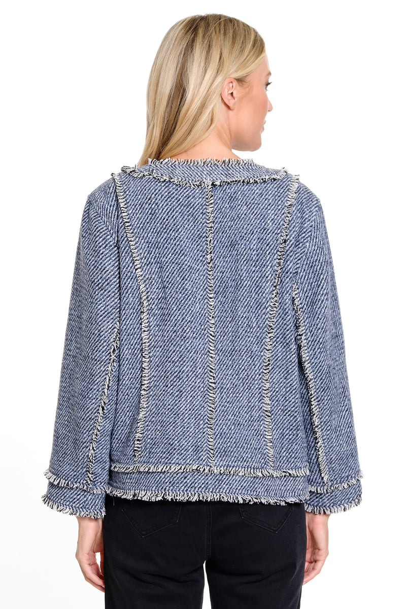 Button Front Jacket - Blue