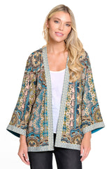 Hi Low Kimono with Emb Details - Petite - Medallion Multi