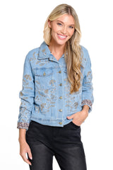 Emb Denim Jacket - Women's - Light Denim