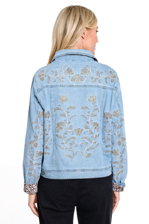 Embroidered Denim Jacket - Light Denim