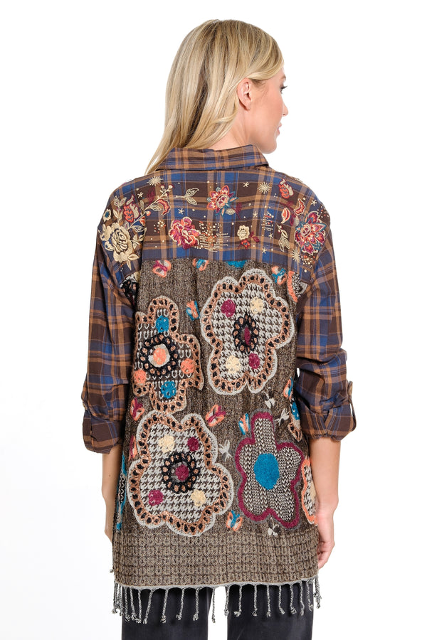 Mix Media Button Front Top - Multi