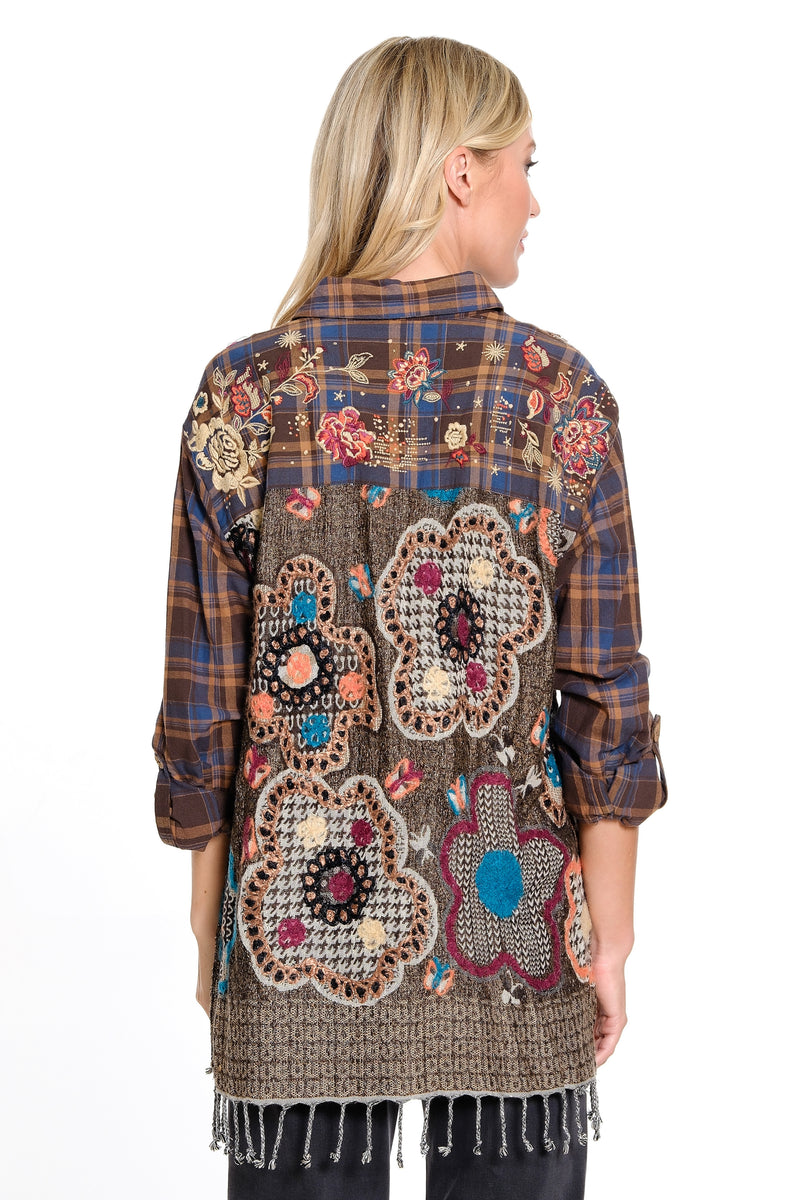 Mix Media Button Front Top - Multi