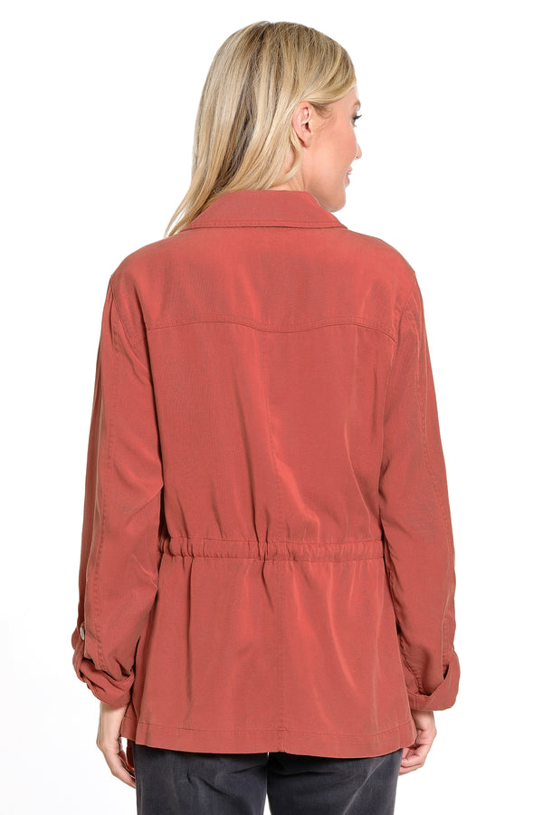 Single Botton Front Jacket - Terra Cotta