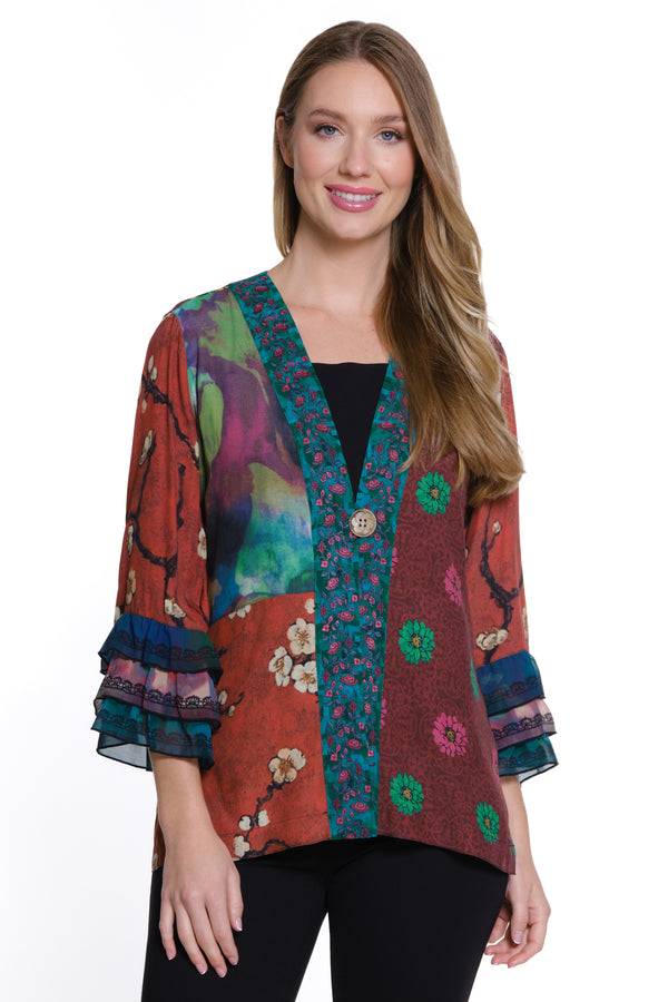 Ruffle Sleeve Kimono - Multi