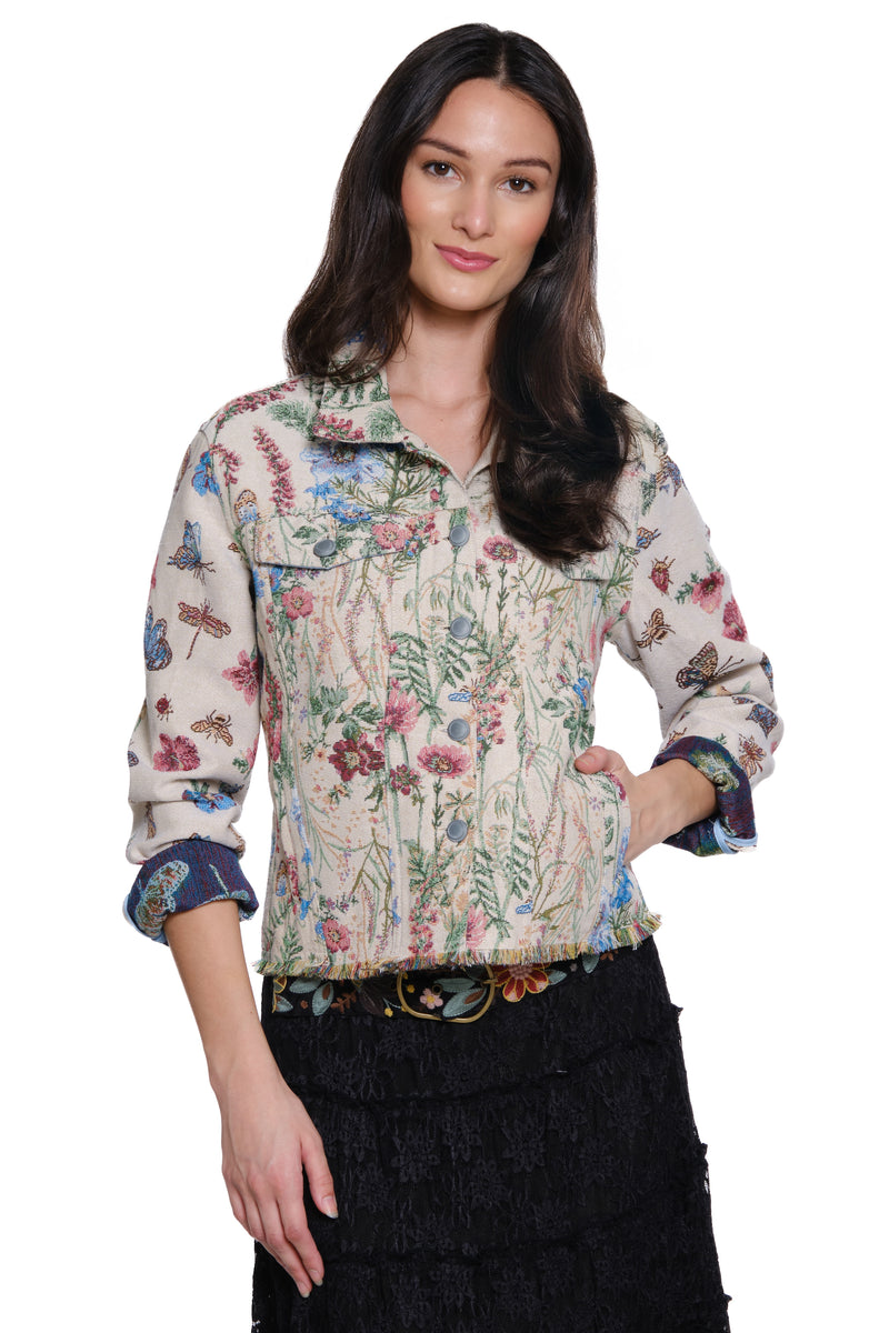 Mixed Jacquard Jacket - Floral Multi