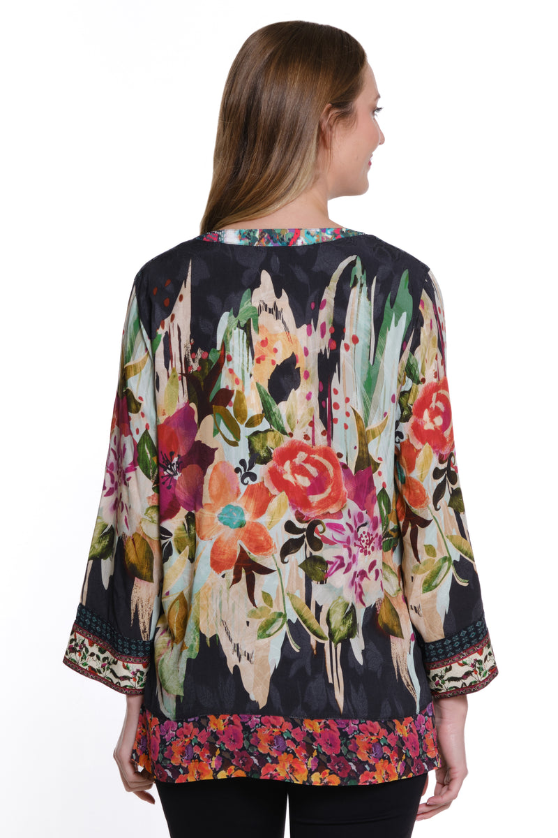 Jacquard Print Blouse - Women's - Floral Multi