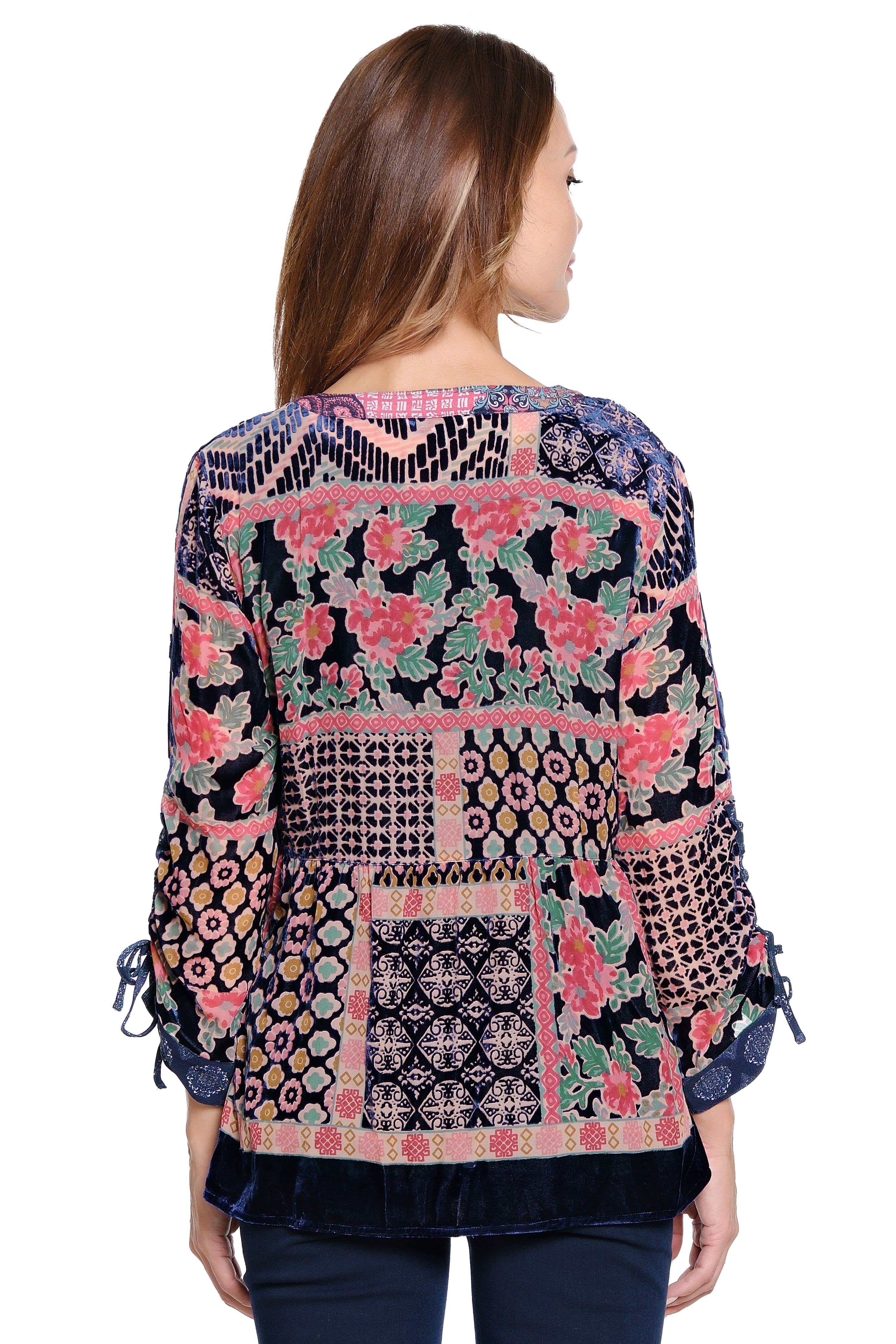 Burnout Velvet Top - Multi