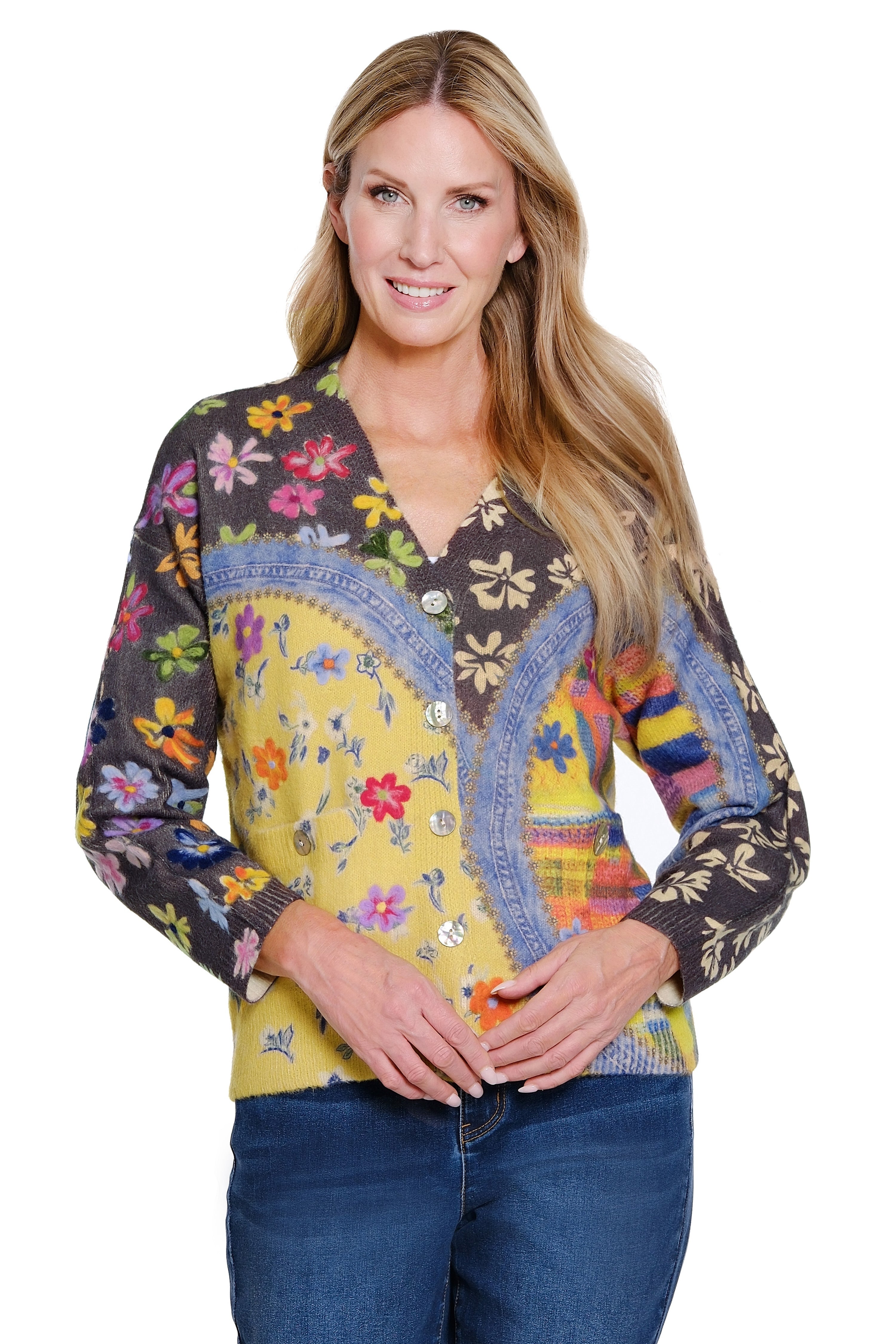 Button-Front Cardigan - Multi