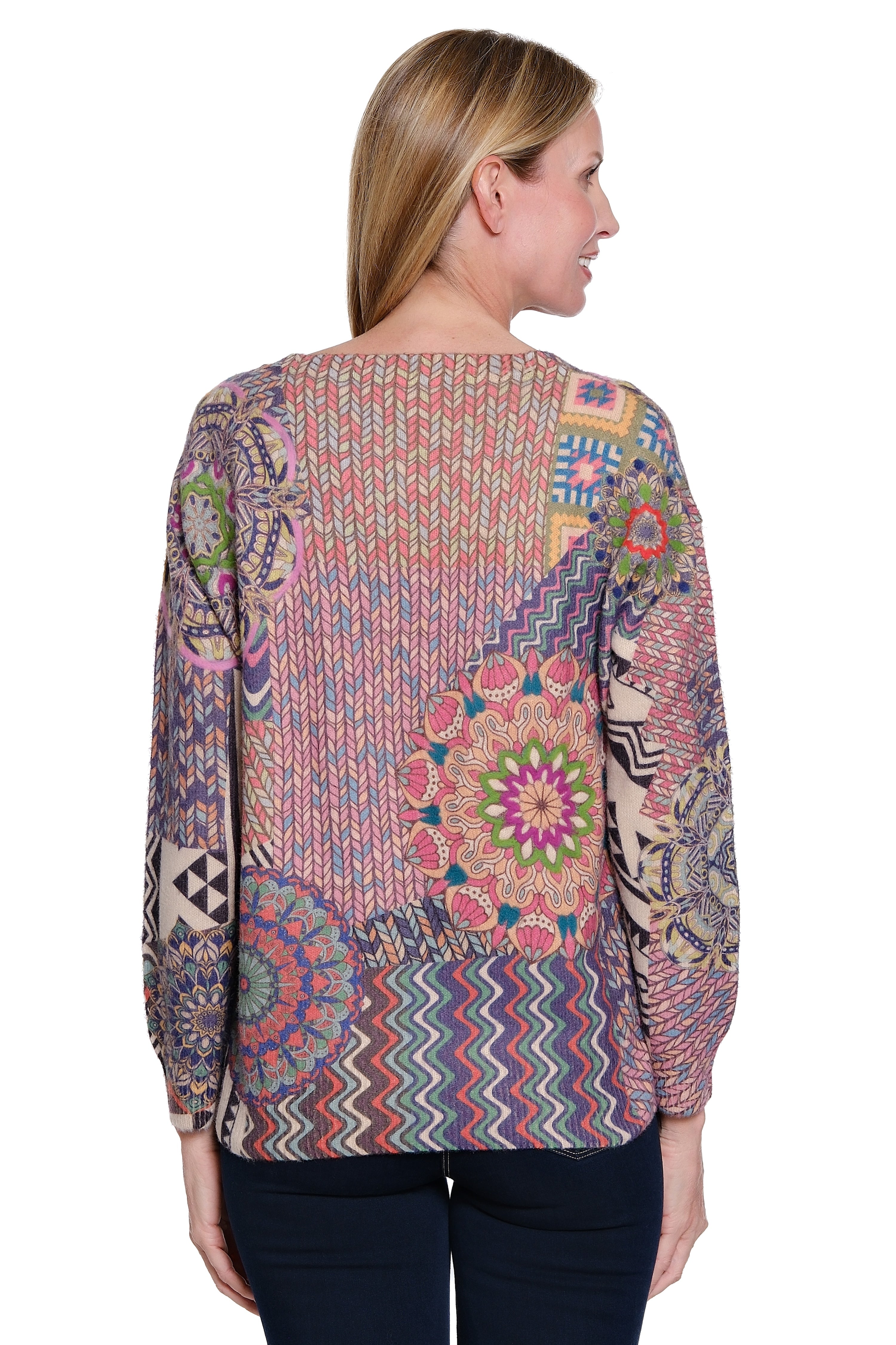 Printed Pullover Sweater - Plus - Multi