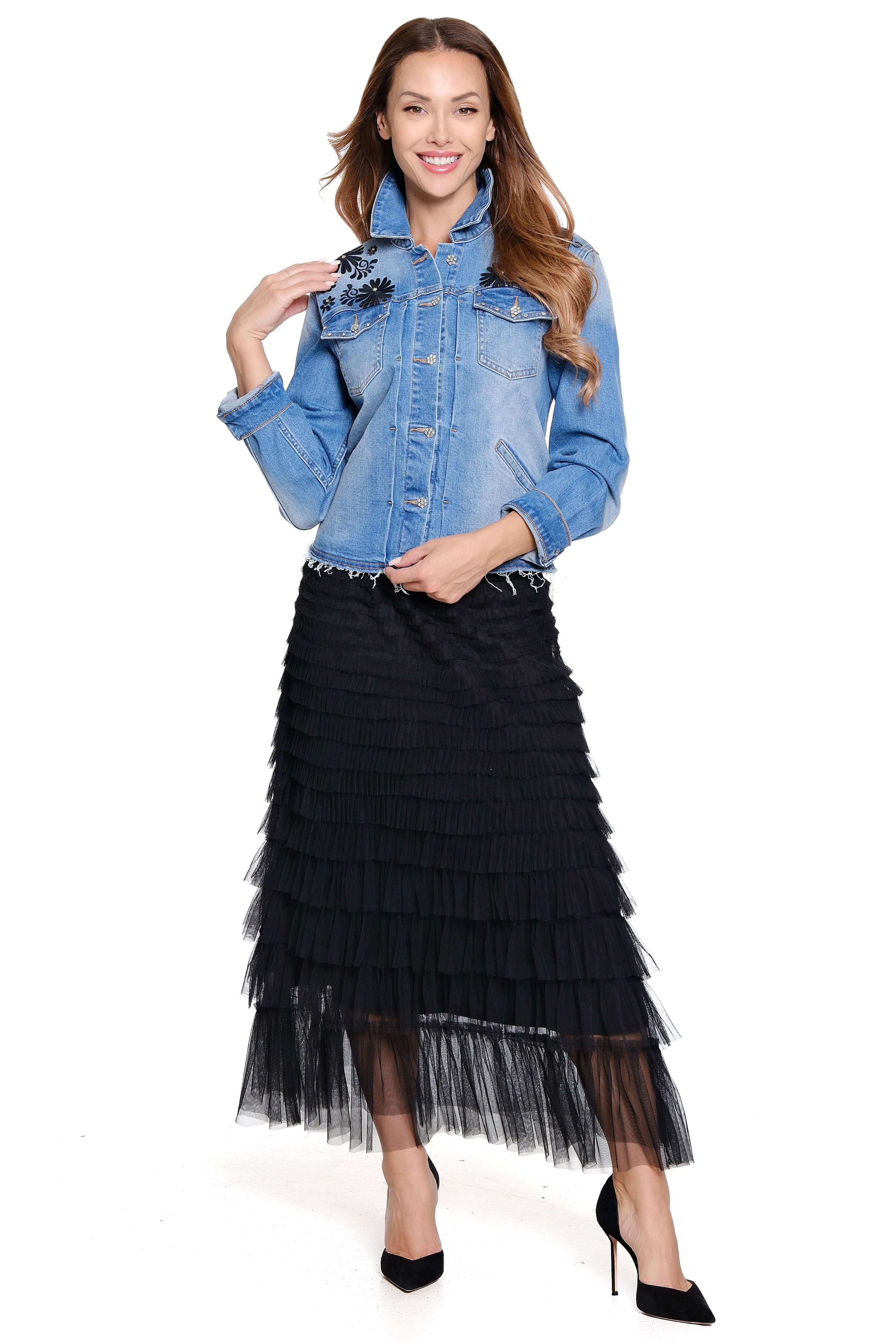 Tiered Tulle Skirt - Petite - Black
