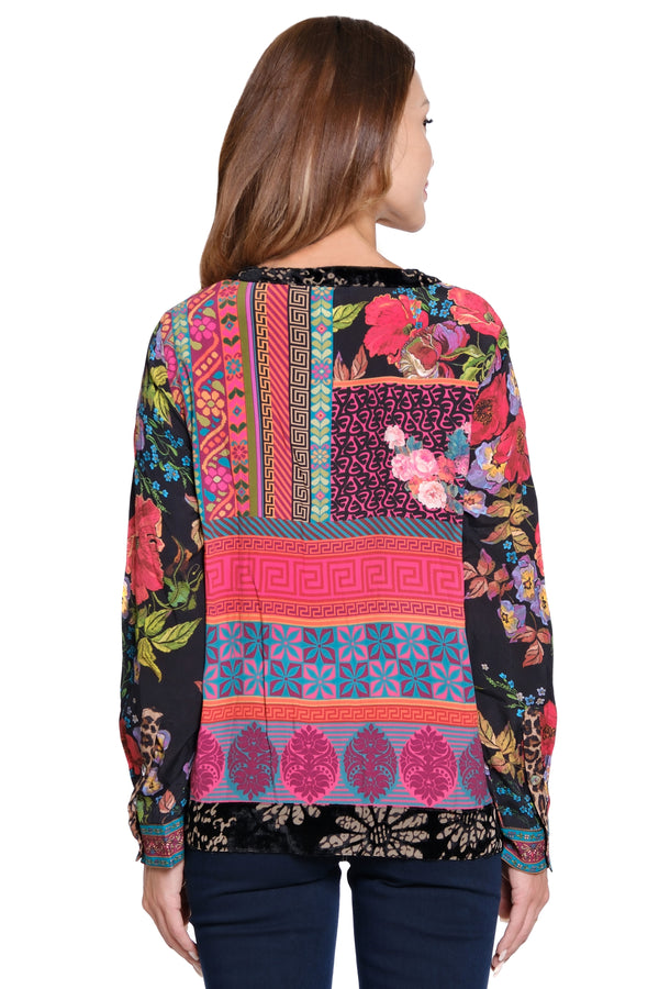 Mixed Print Tassel Tie Tunic - Multi