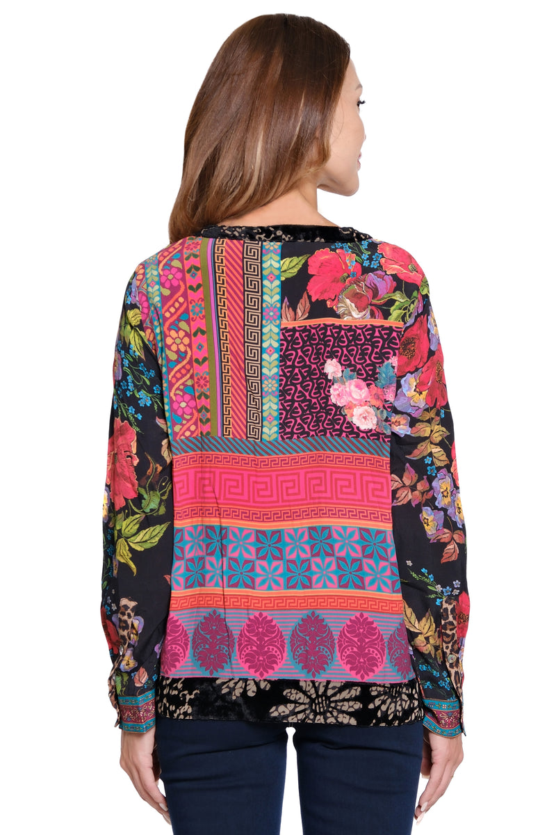 Mixed Print Tassel Tie Tunic - Multi