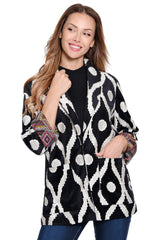 Tapestry Oversized Jacket - Plus - Black/White