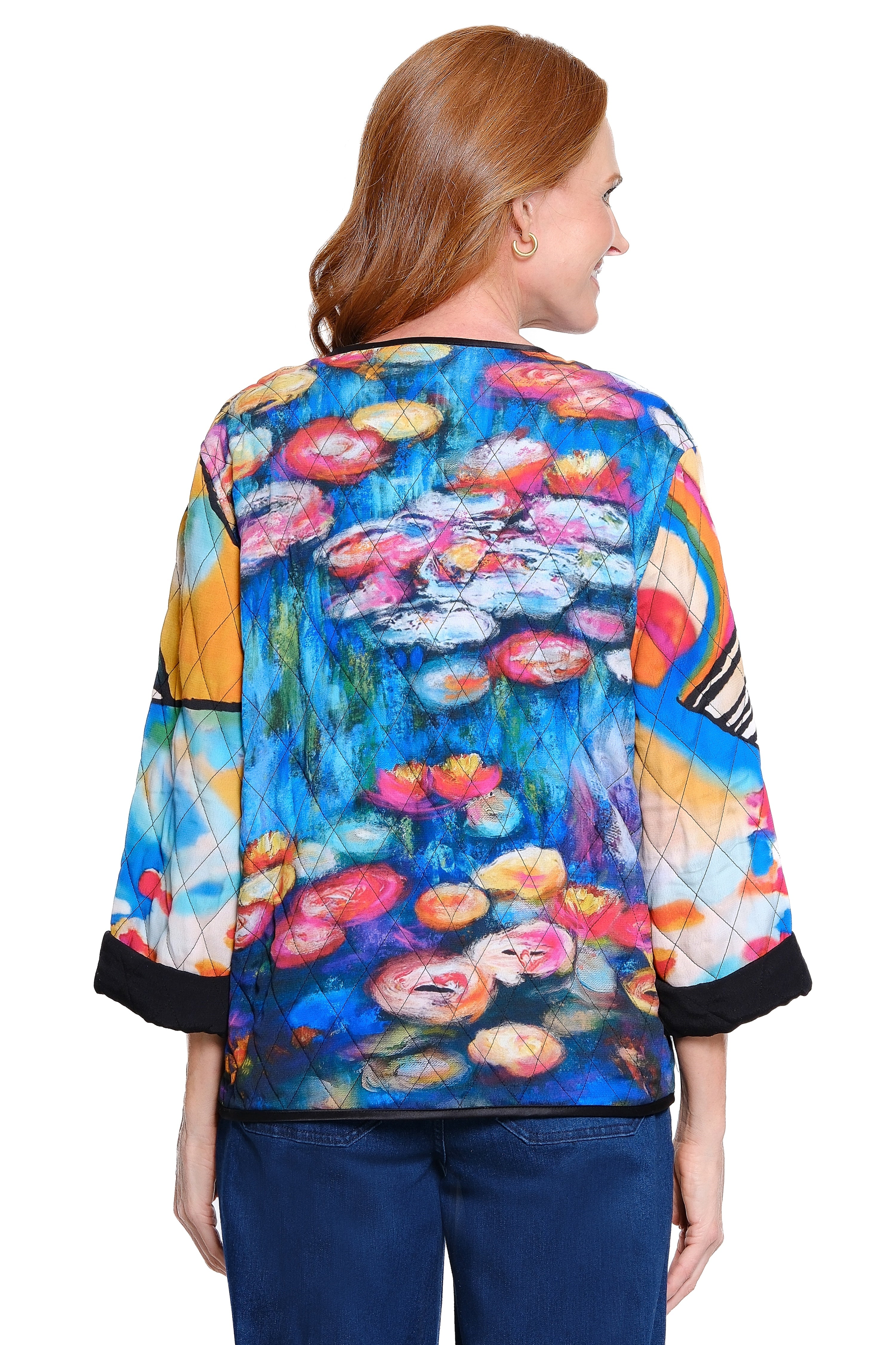 Mixed Print Quilted Jacket - Multi