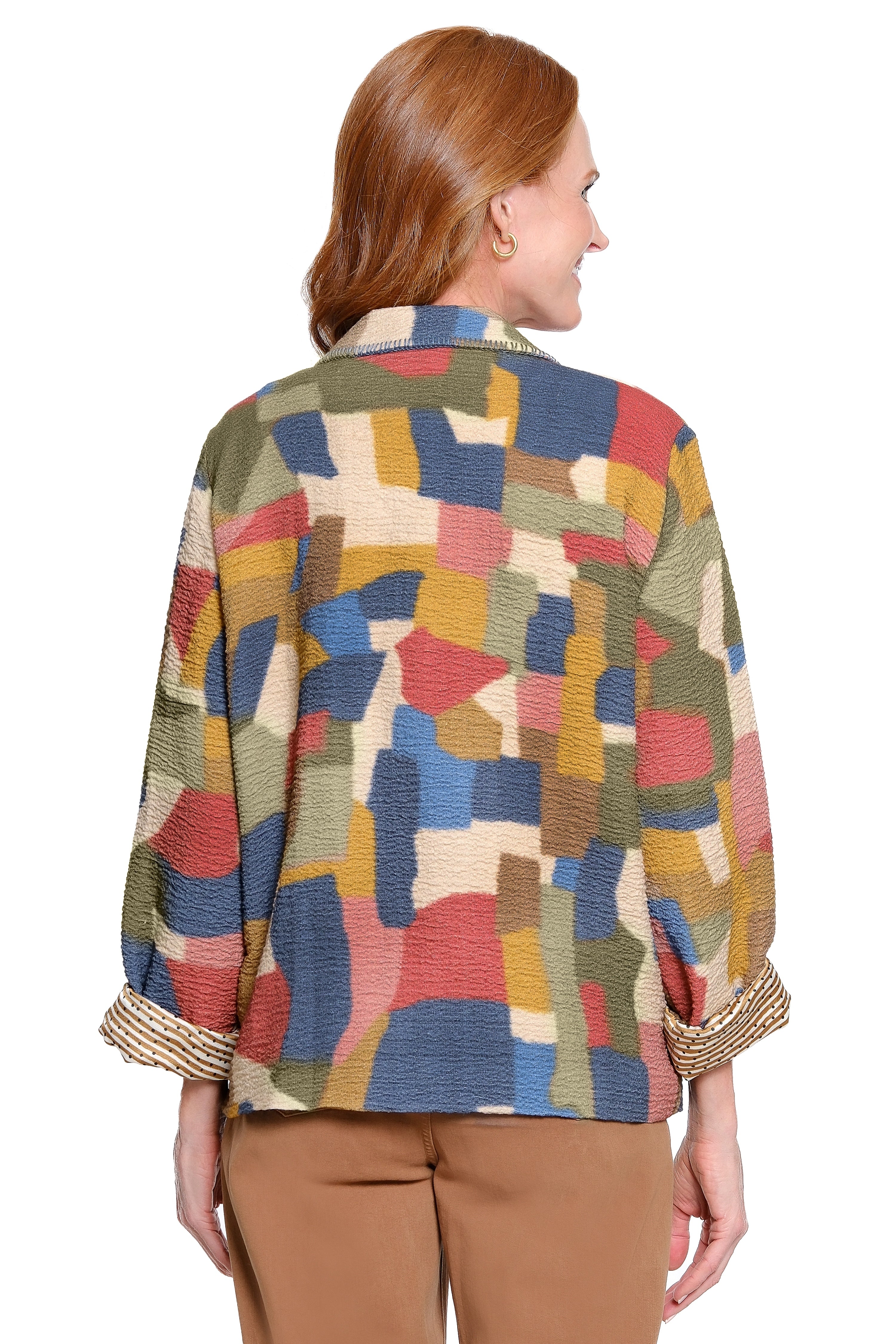 Abstract Geo Print Jacket - Geo Multi
