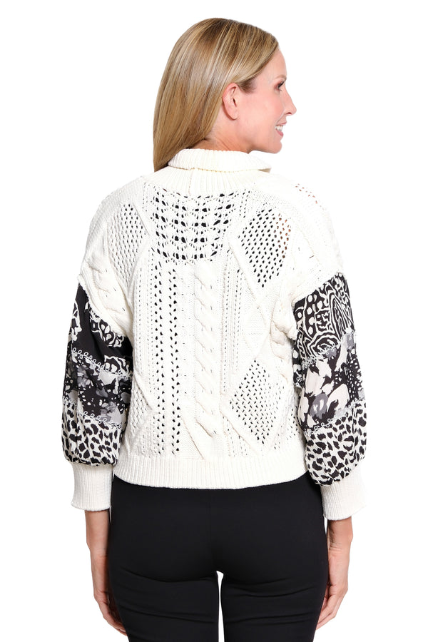 Knit Button-Front Sweater - Ivory