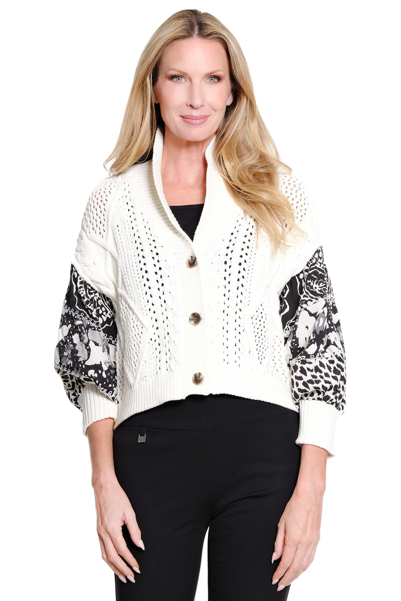 Knit Button-Front Sweater - Ivory