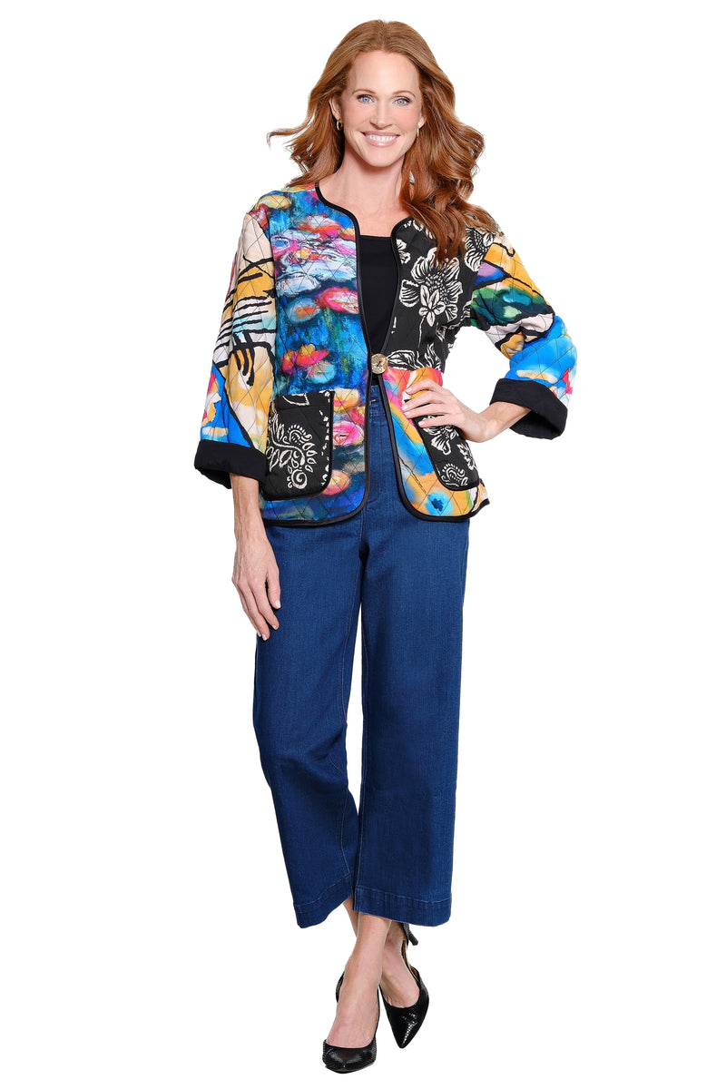 Patch Pocket Wide Leg Pant - Dark Denim