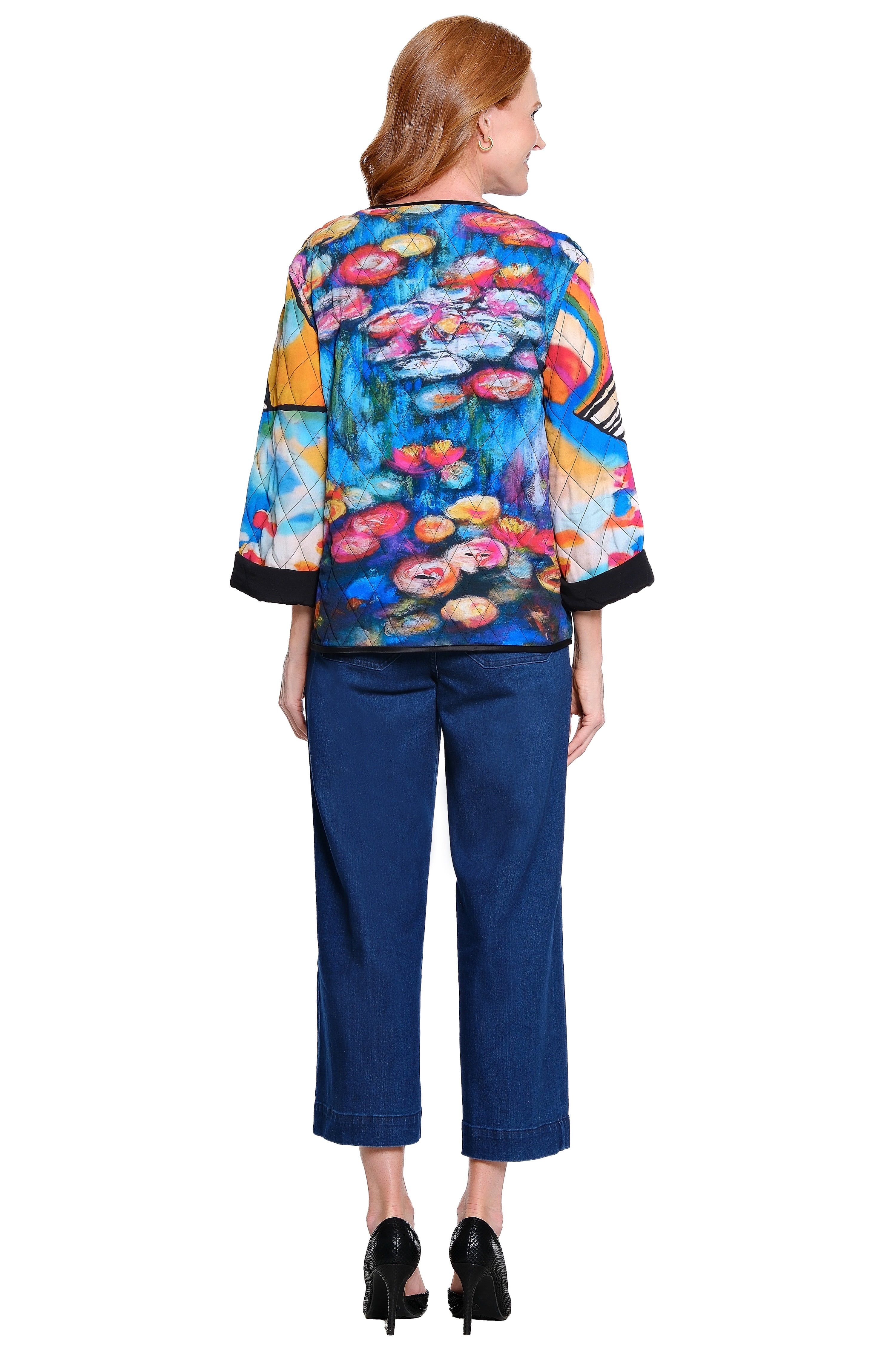 Patch Pocket Wide Leg Jeans - Dark Denim