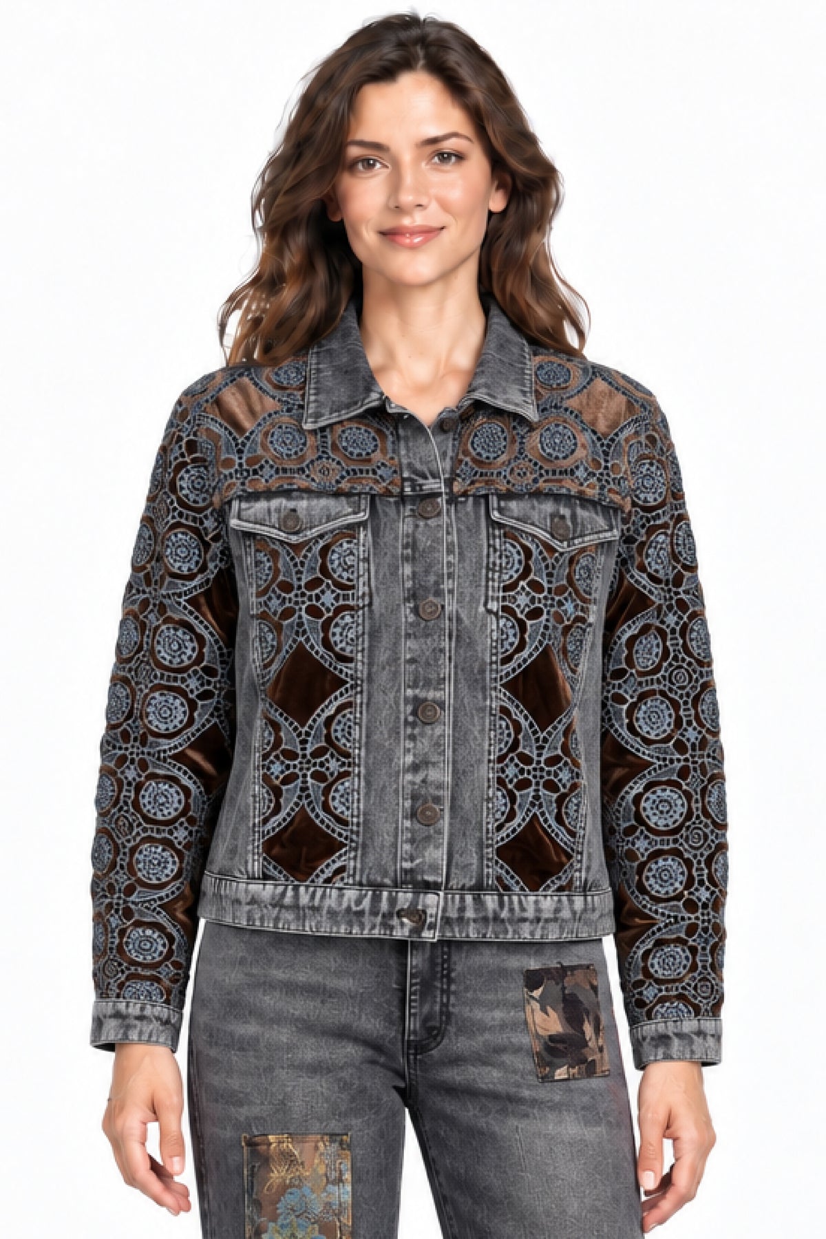 The Embroidered Denim Jacket & Chocolate Tulle Skirt Bundle