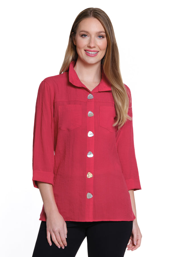 Solid Camp Shirt - Red