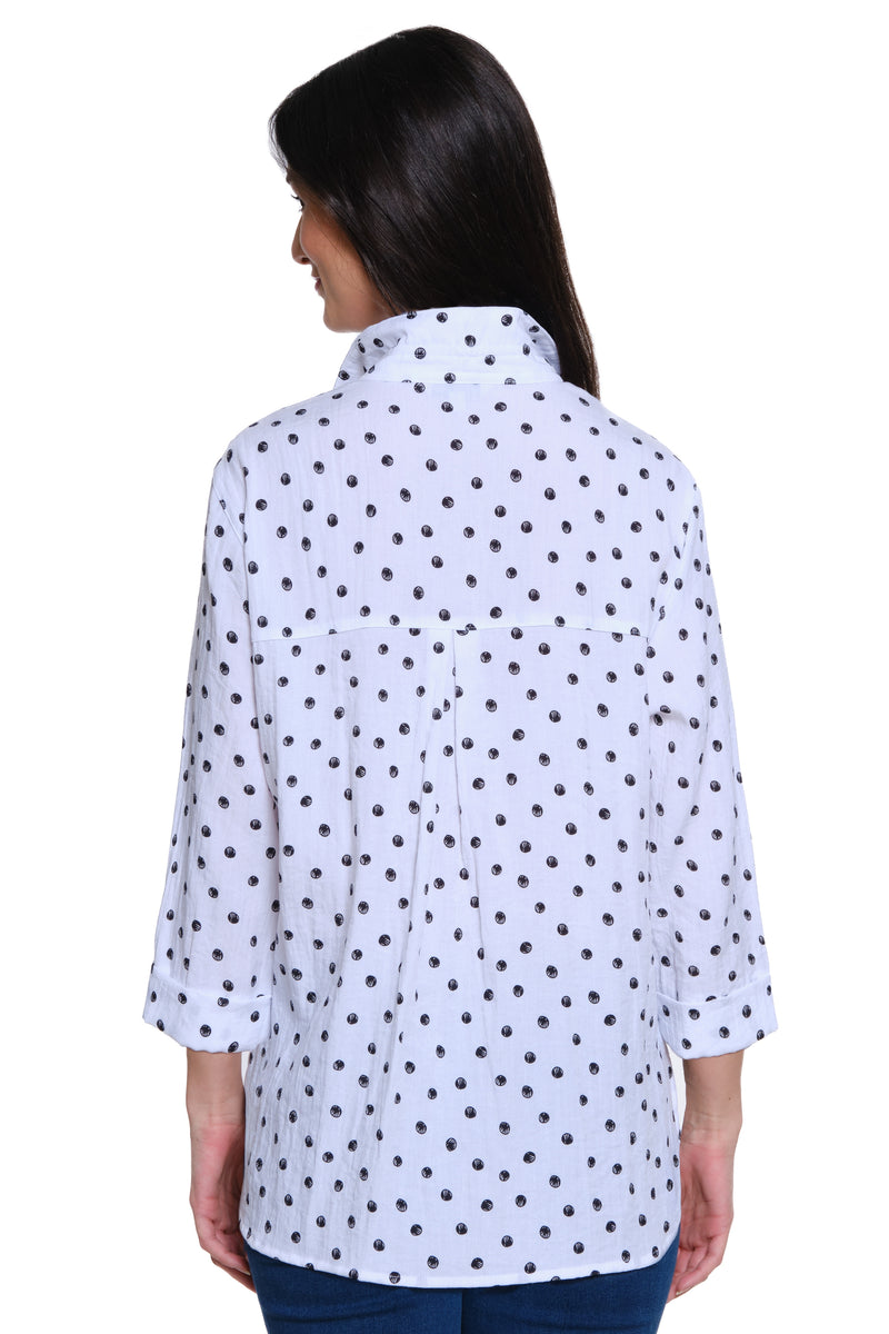 Print Camp Shirt - Black Dot