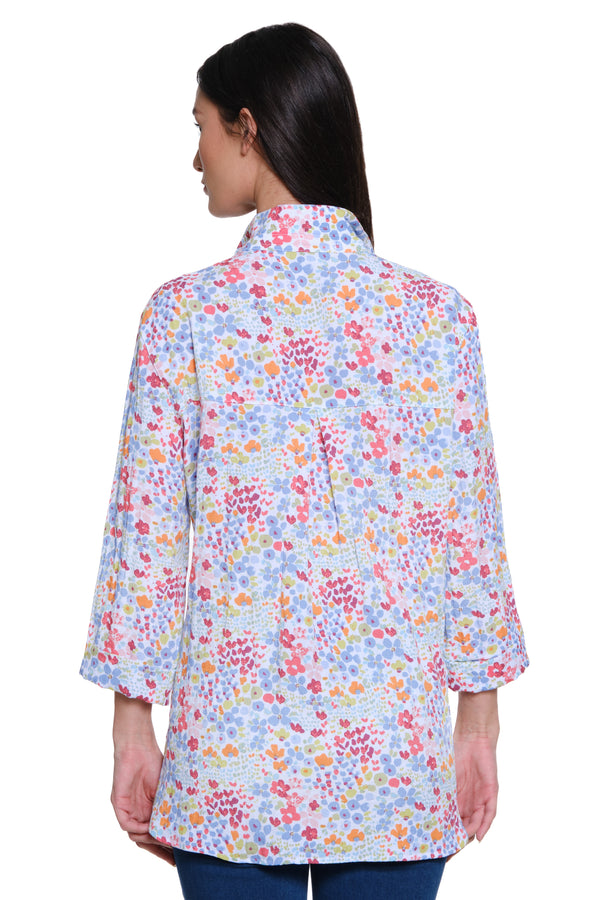 Print Camp Shirt - Petite - Floral Multi