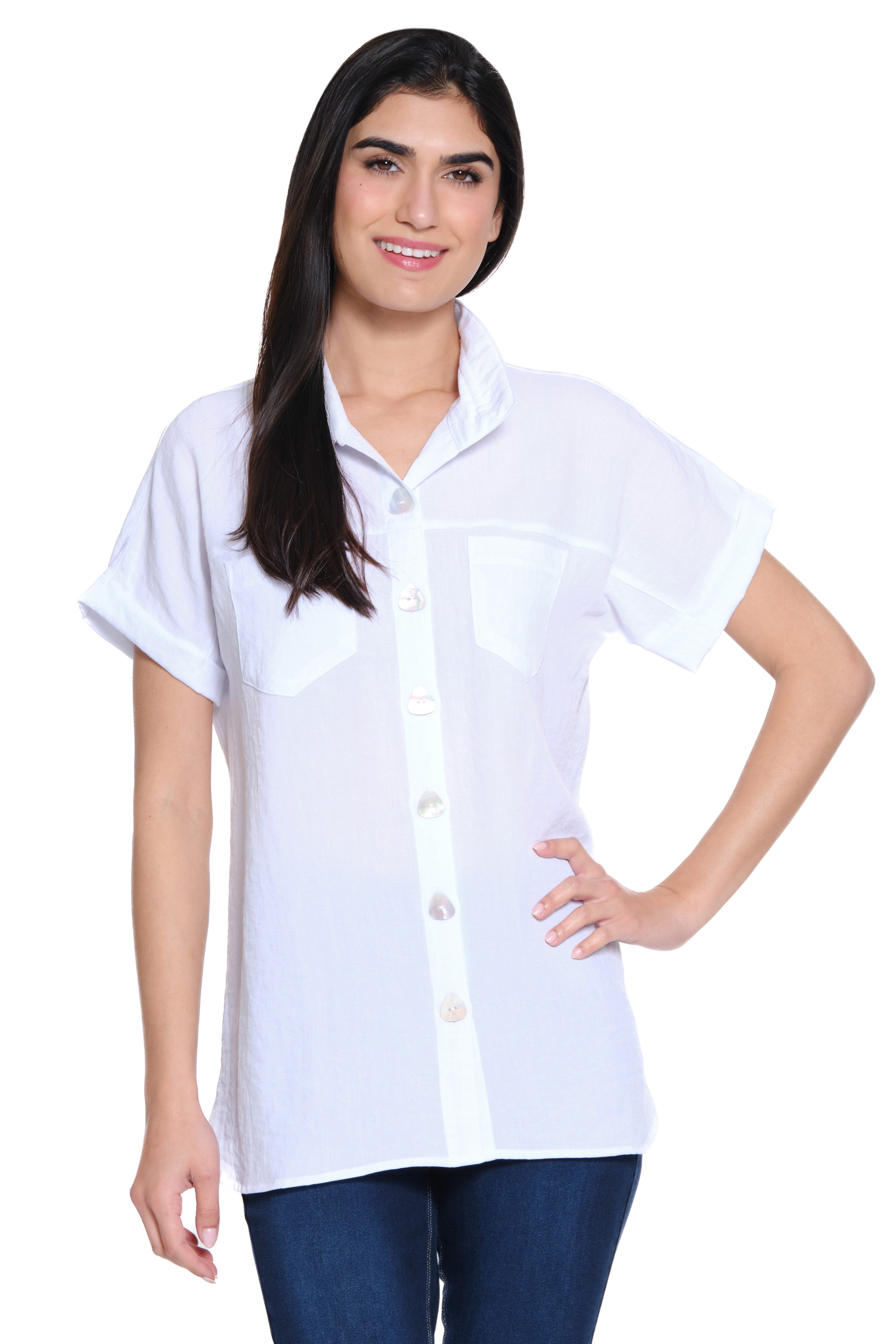 Solid Camp Shirt - White