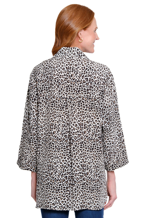 Print Camp Shirt - Neutral Animal Print