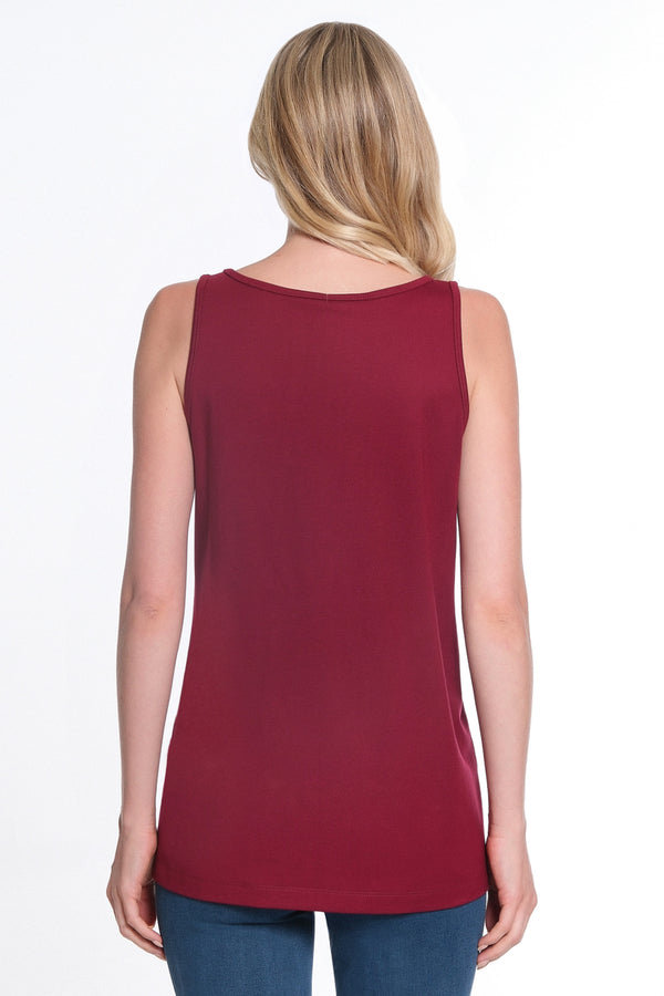 Soft Bamboo Knit Tank - Burgundy