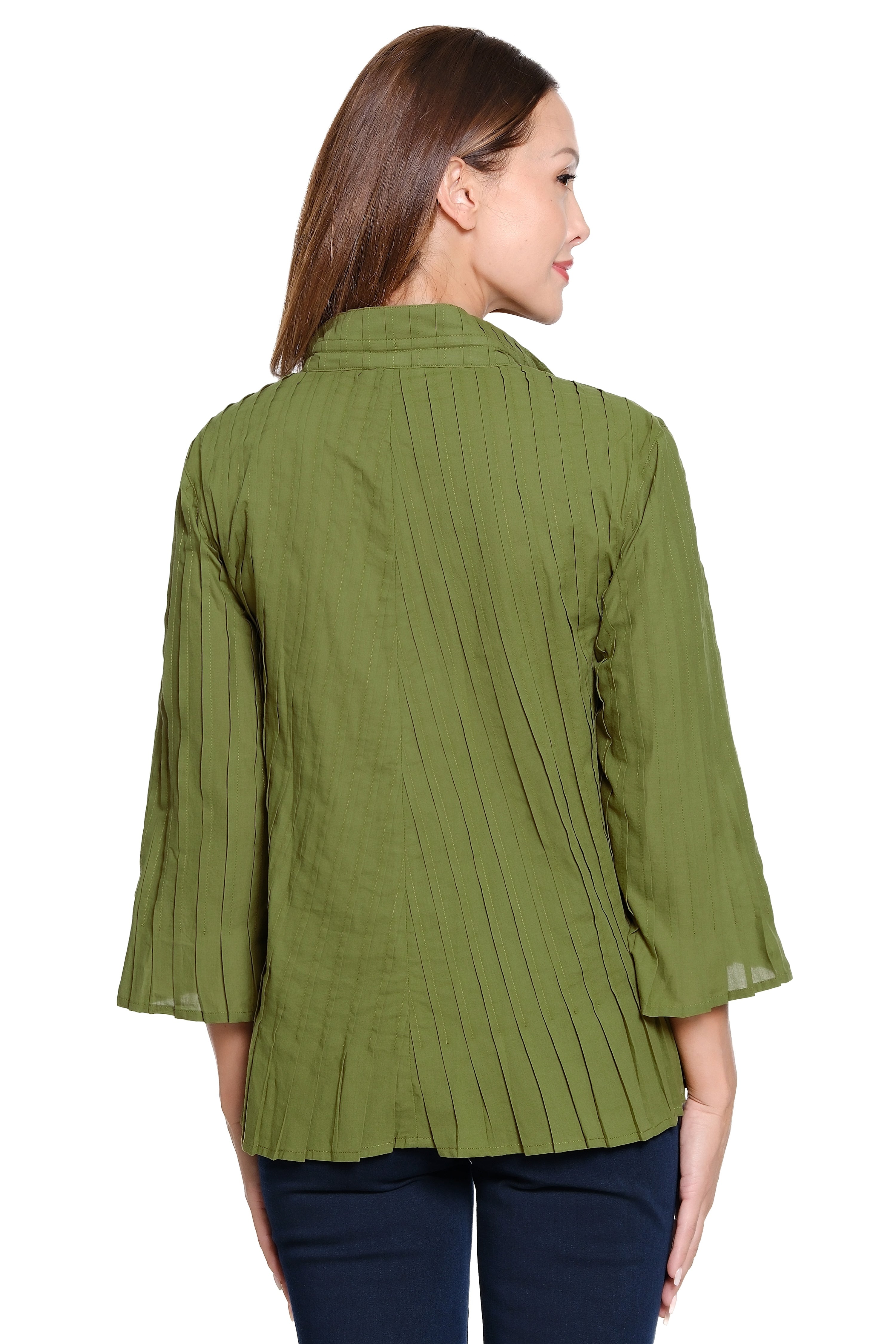 Pleated Blouse - Deep Olive