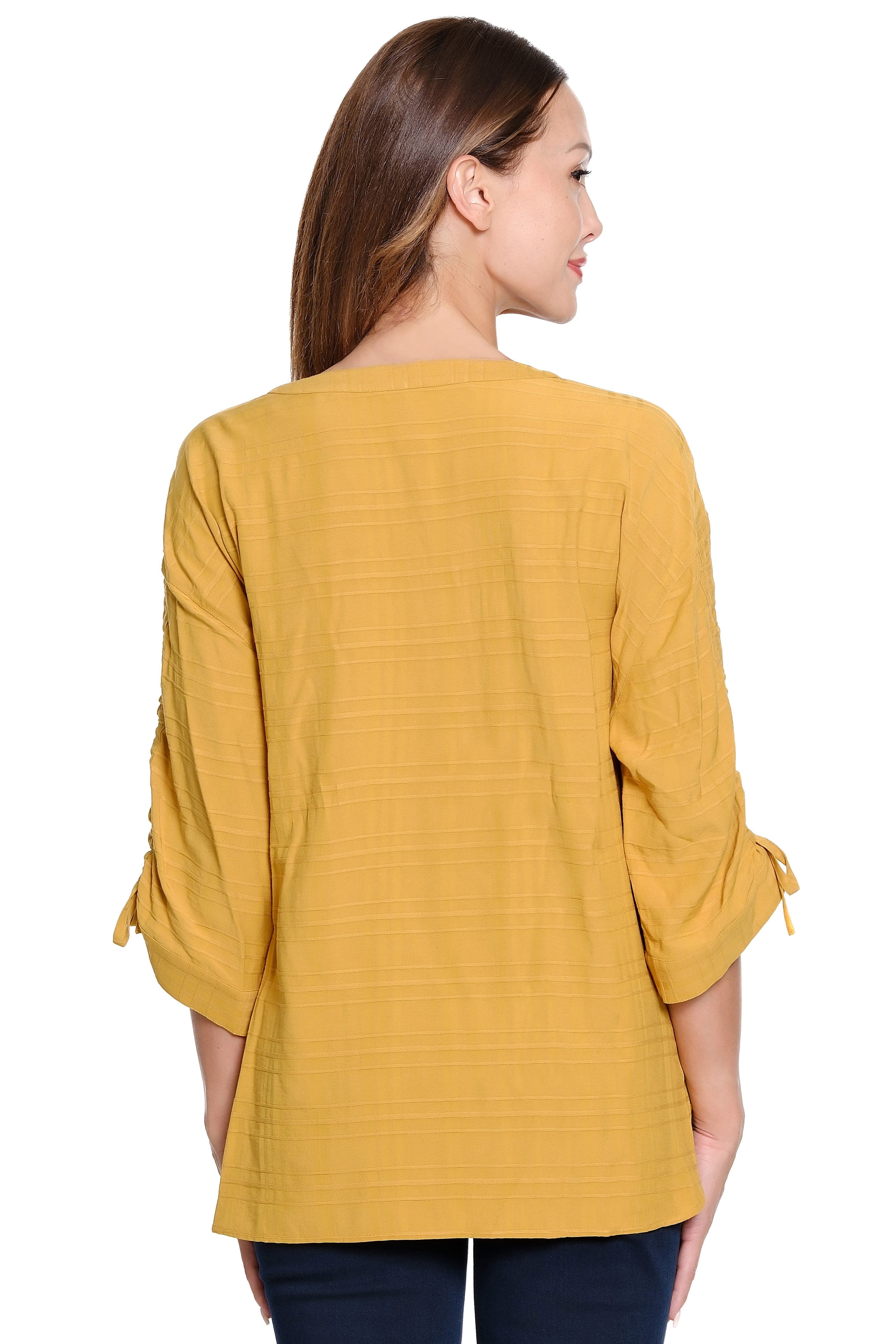 Cinch Tie Sleeve Tunic - Petite - Gold Rod