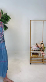Sleeveless Tiered Dress & Printed Kimono Set - Plus - Multi