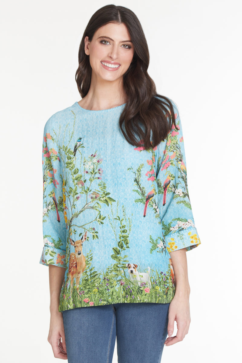 High-Low Floral Tunic - Floral Multi