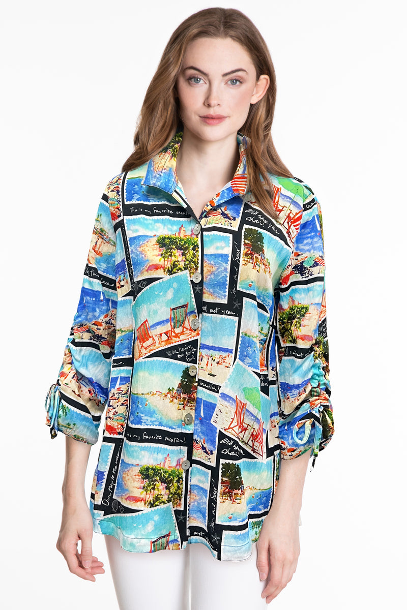 Button Front Tunic - Multi